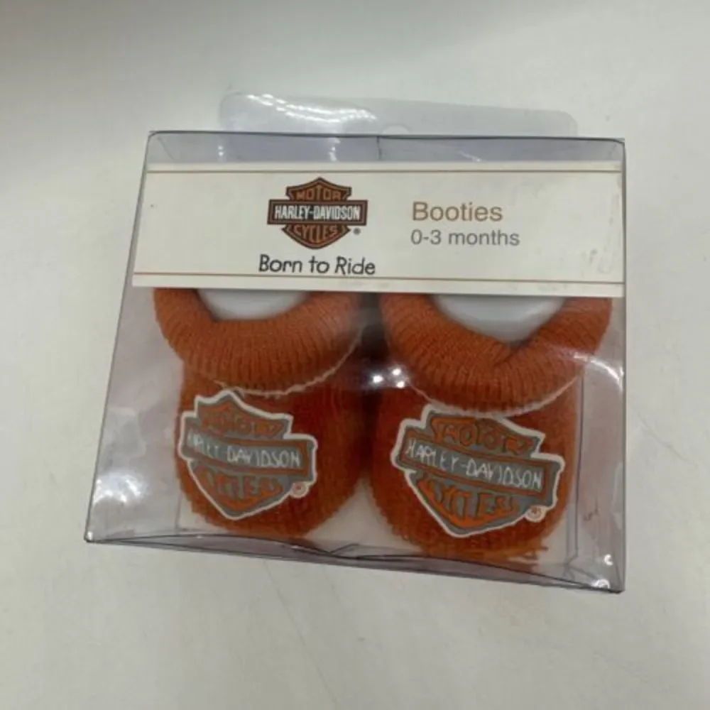 Harley-Davidson Orange Baby Booties